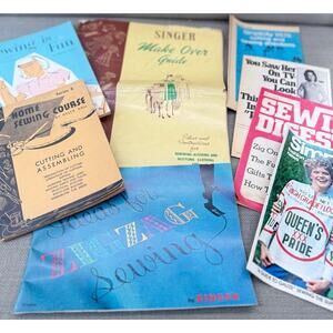 Vintage Sewing Pamphlet Lot of 8 – Singer, Zigzag, Tailoring & DIY Guides 1950s